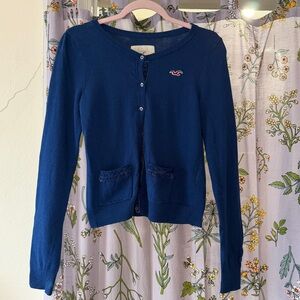 Y2K Deep Blue Hollister Cardigan